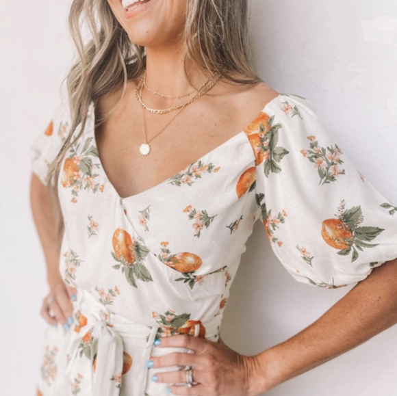 Orange Print Dresses